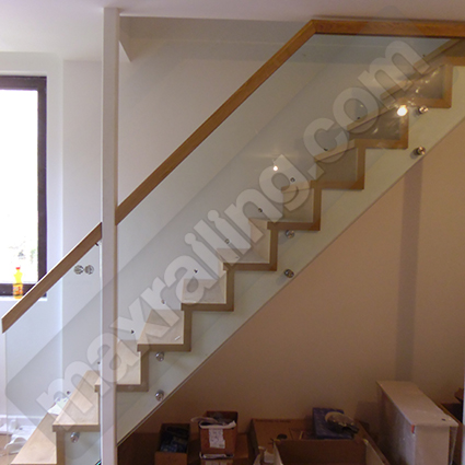 стъклен парапет с държачи